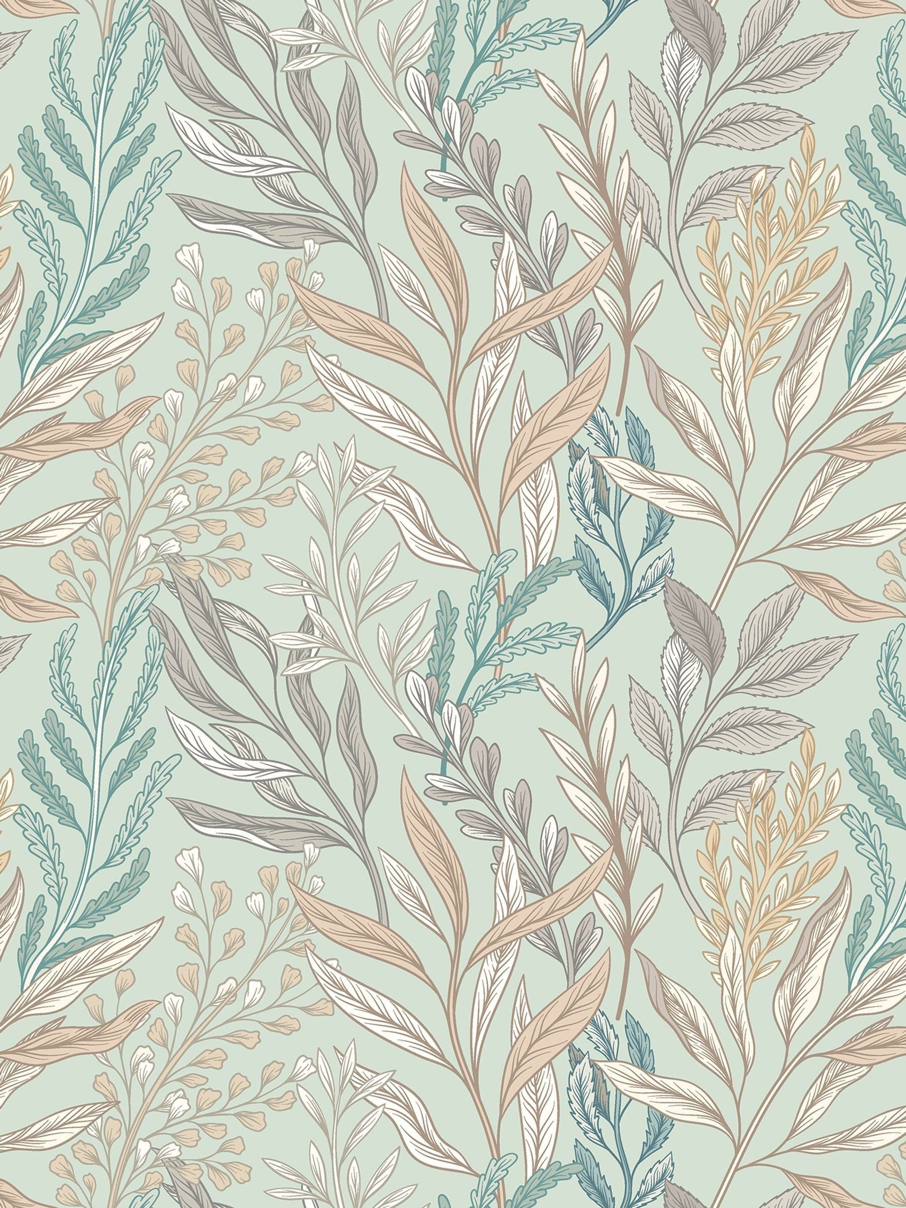 Hoopla Walls wallpaper Sage Willow Verdant Leaves 10M, imported from the UK