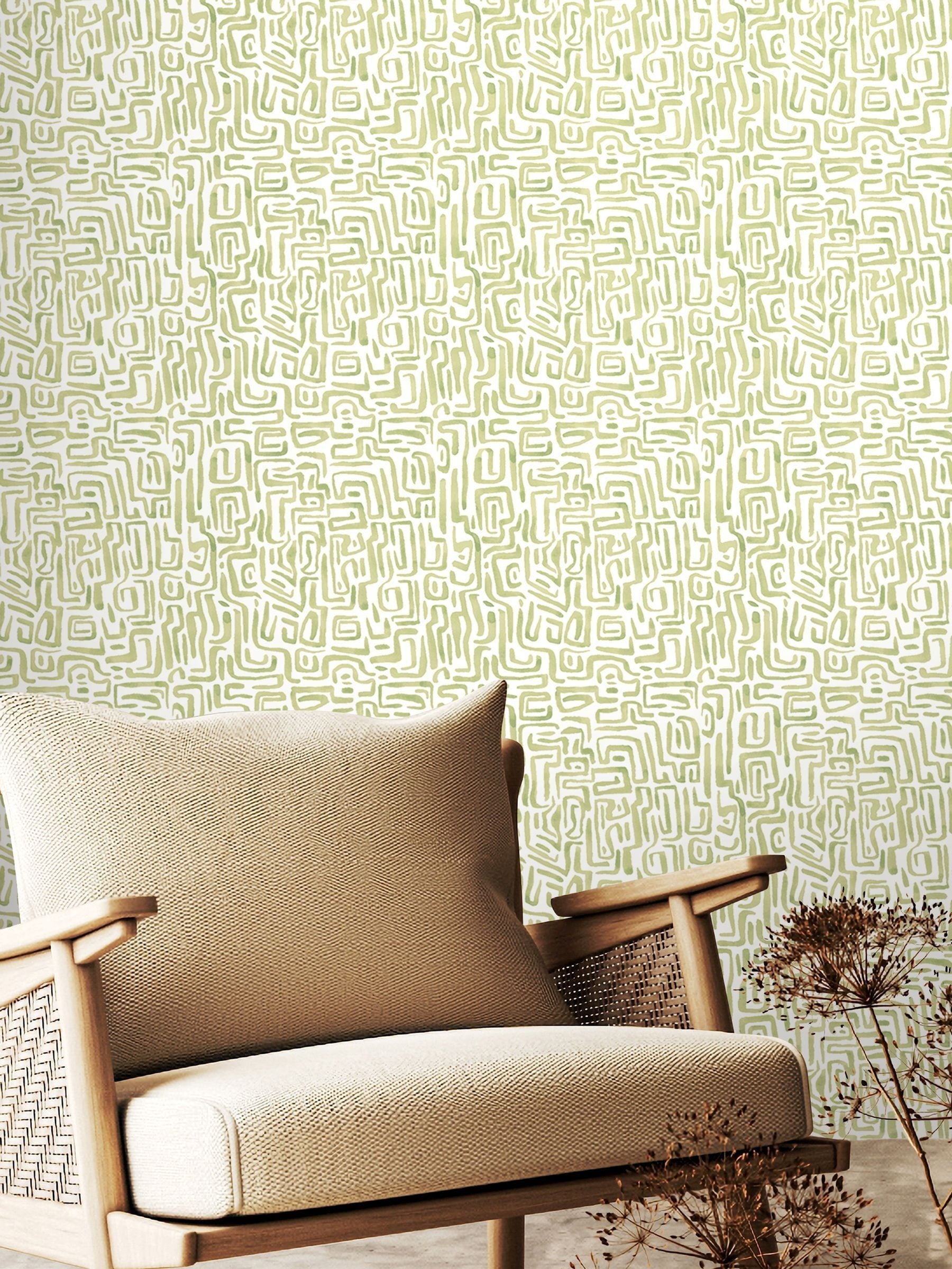 Hoopla Walls Raspberry Maze Squiggle Wallpaper 10m