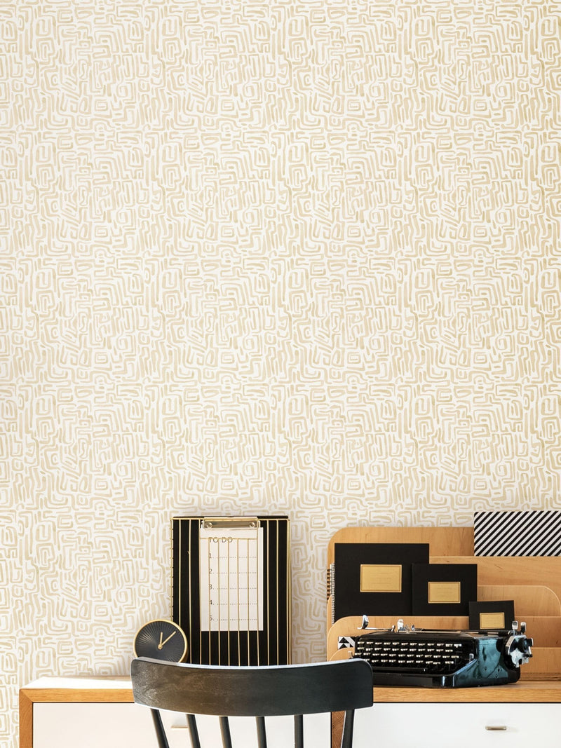 Hoopla Walls Raspberry Maze Squiggle Wallpaper 10m