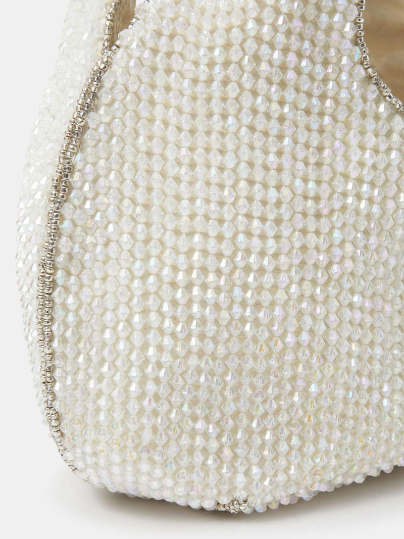 Accessorize Natural Sparkle Beaded Handheld Bag, UK version