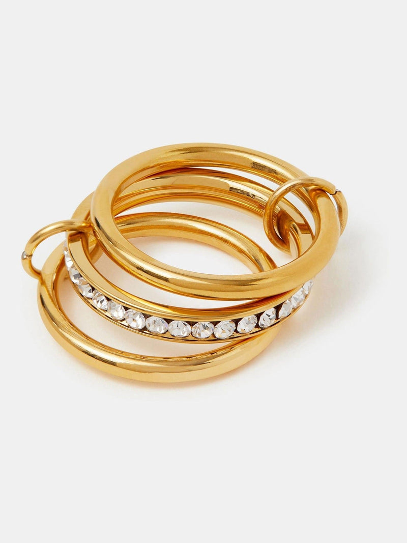 Accessorize gold tone stainless steel stacking trio ring, imported from the UK