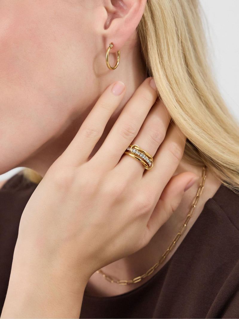 Accessorize gold tone stainless steel stacking trio ring, imported from the UK
