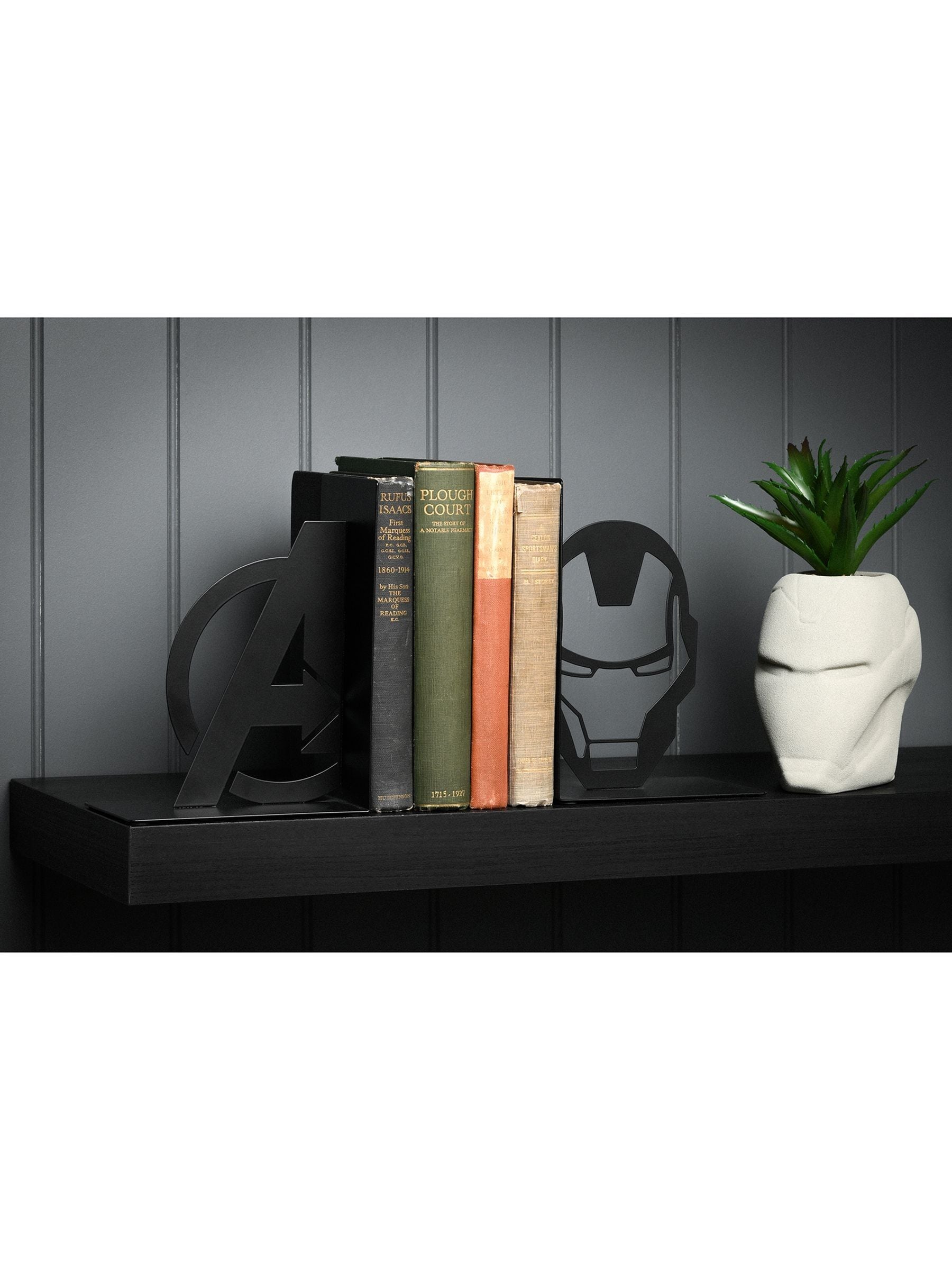 Marvel Black Iron Man metal bookends - British product