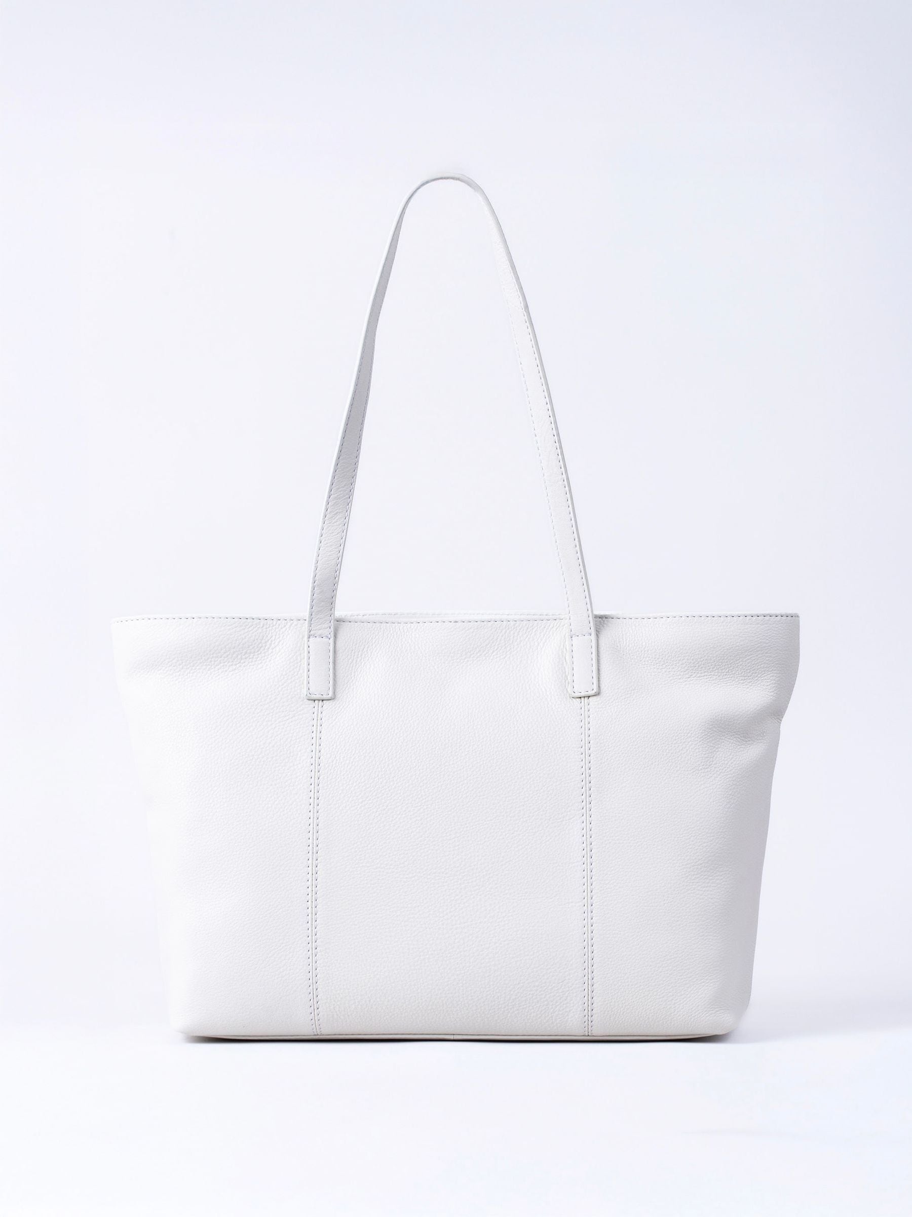 Lakeland Leather Torver Classic tote in white, imported from the UK
