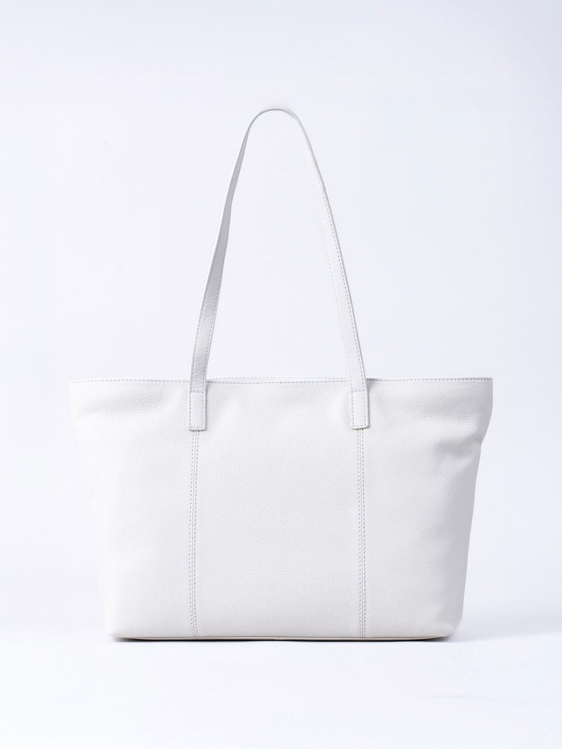 Lakeland Leather Torver Classic tote in white, imported from the UK