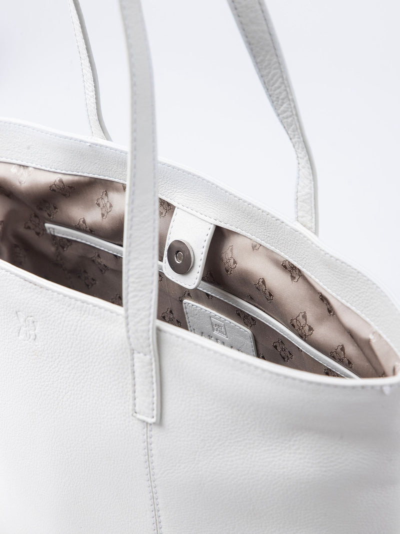 Lakeland Leather Torver Classic tote in white, imported from the UK