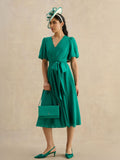 Hobbs meadow green Ashley suede clutch, imported from the UK