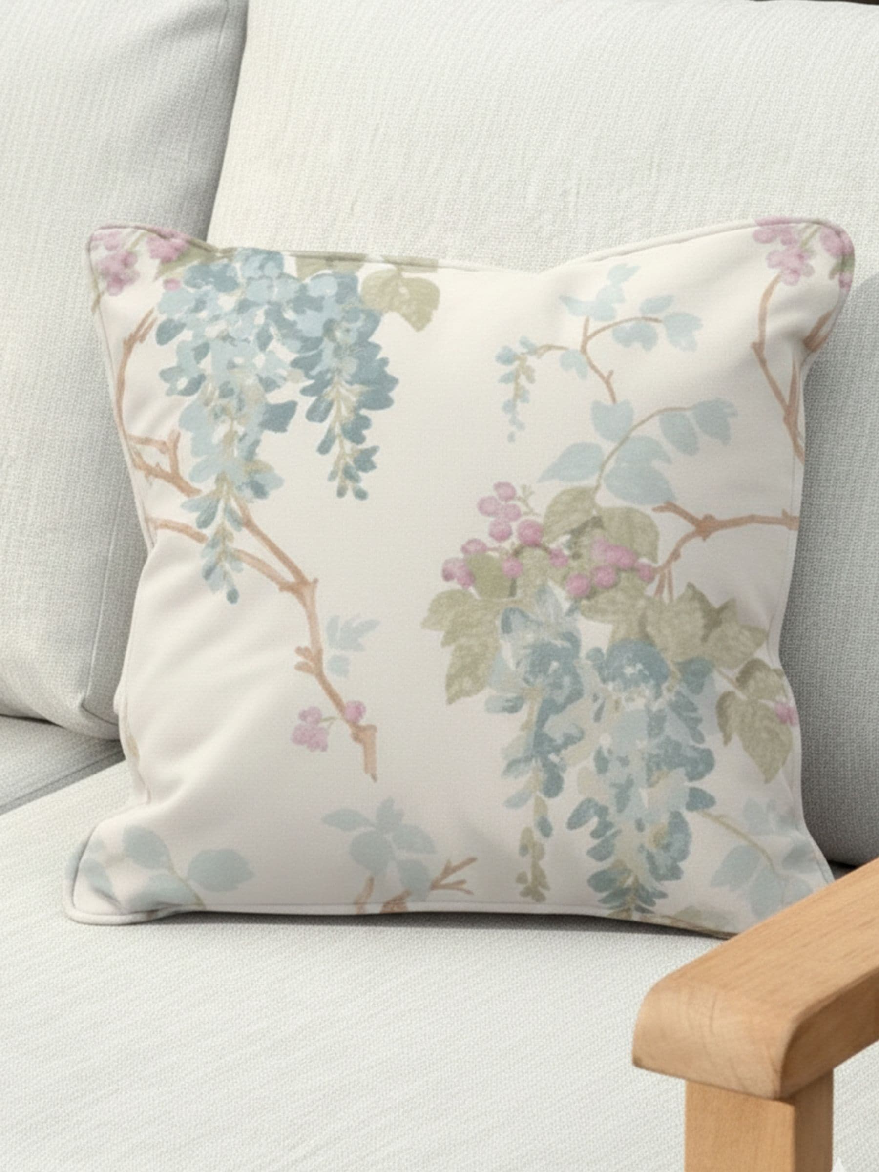 Laura Ashley Cream Lilith Indoor Outdoor Scatter Cushion 40x40cm