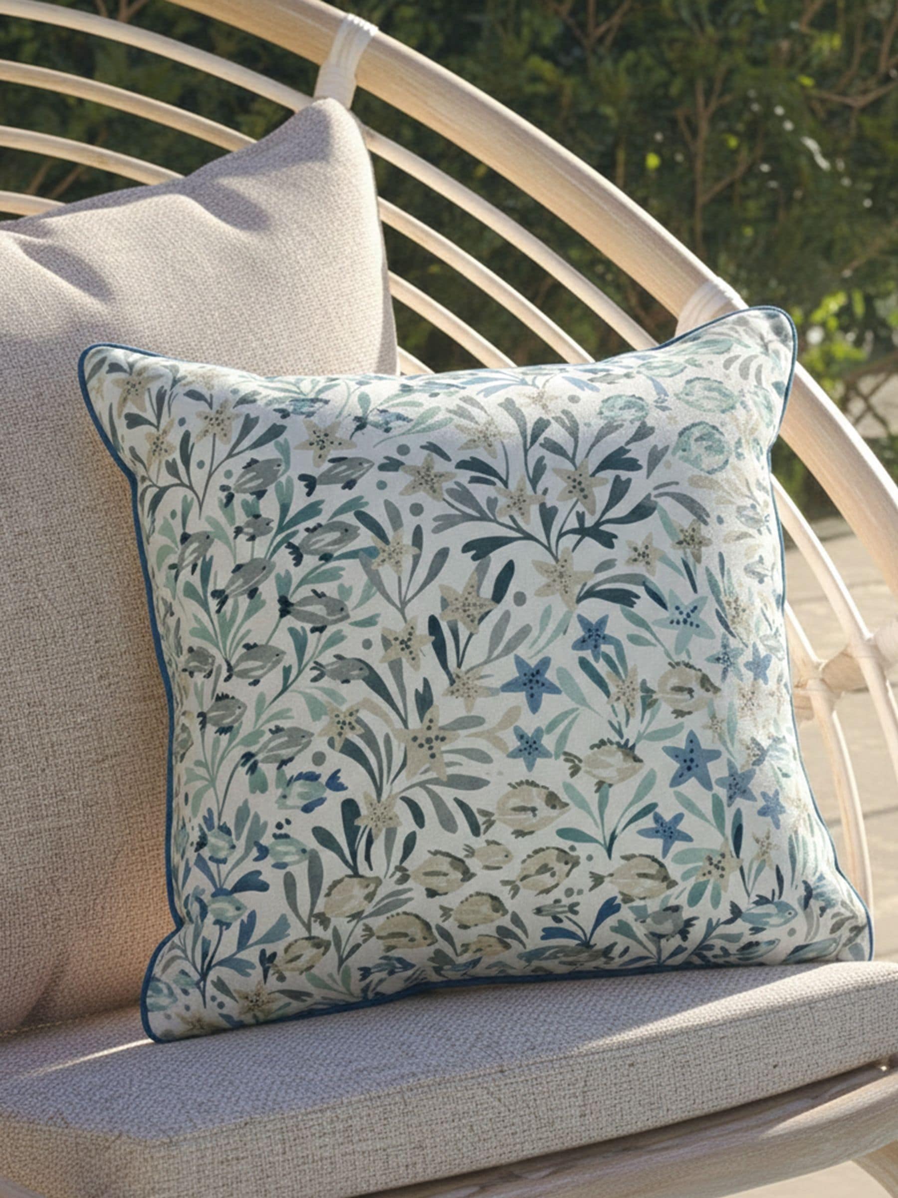 Laura Ashley Cream Lilith Indoor Outdoor Scatter Cushion 40x40cm