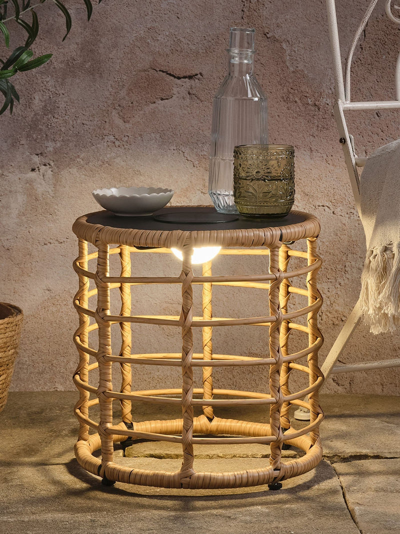 Lights4fun Black Solar LED Table (British brand)