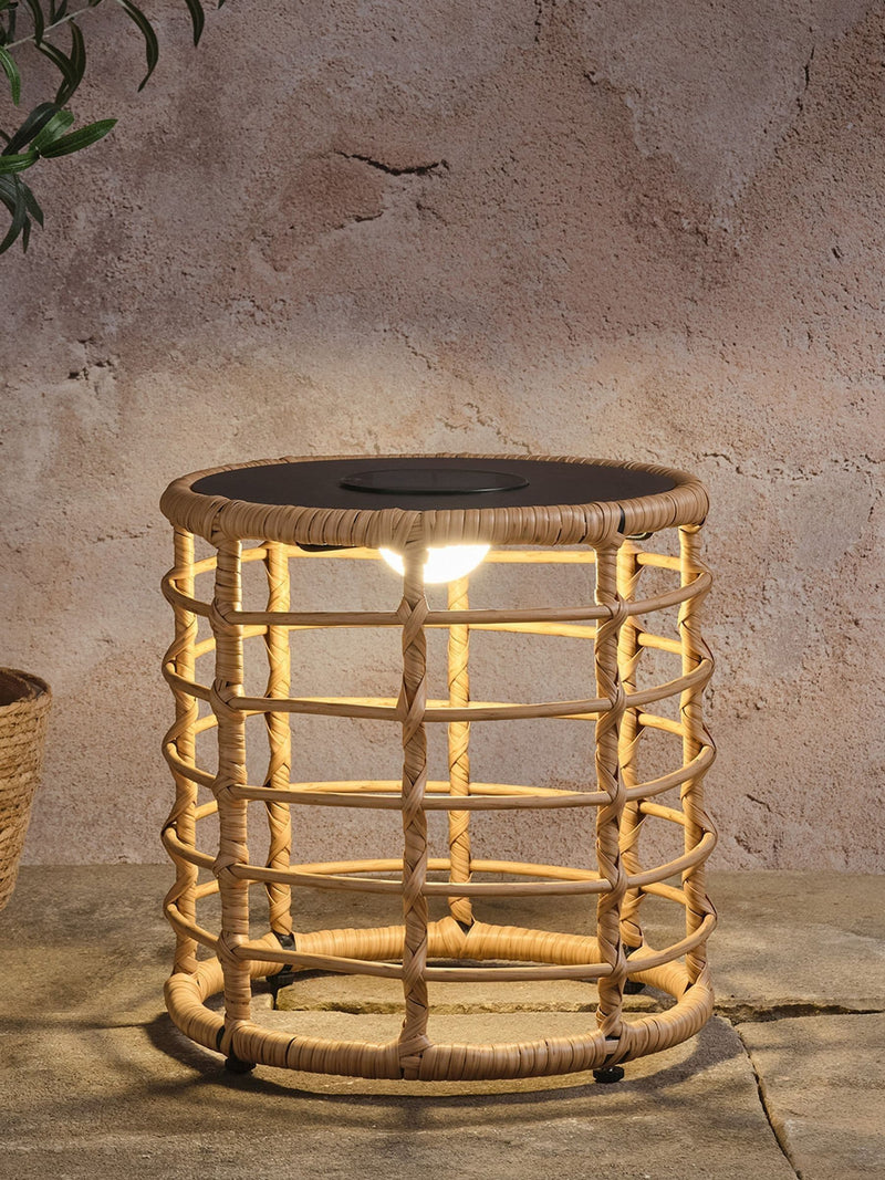 Lights4fun Black Solar LED Table (British brand)