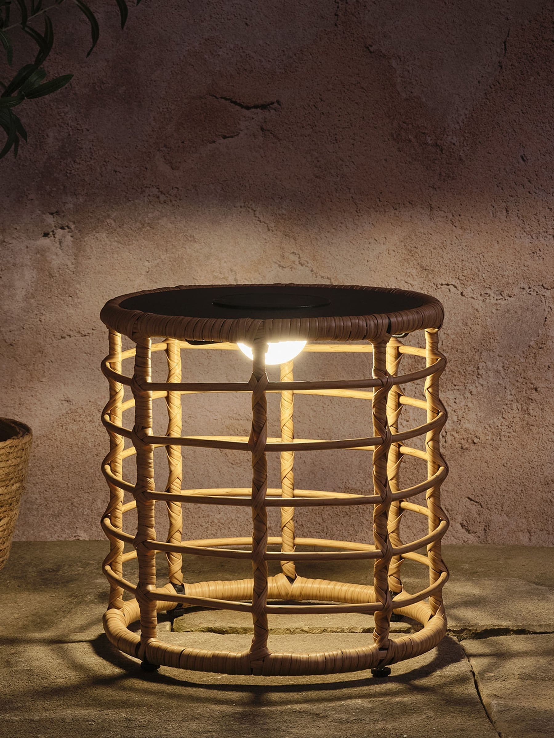 Lights4fun Black Solar LED Table (British brand)