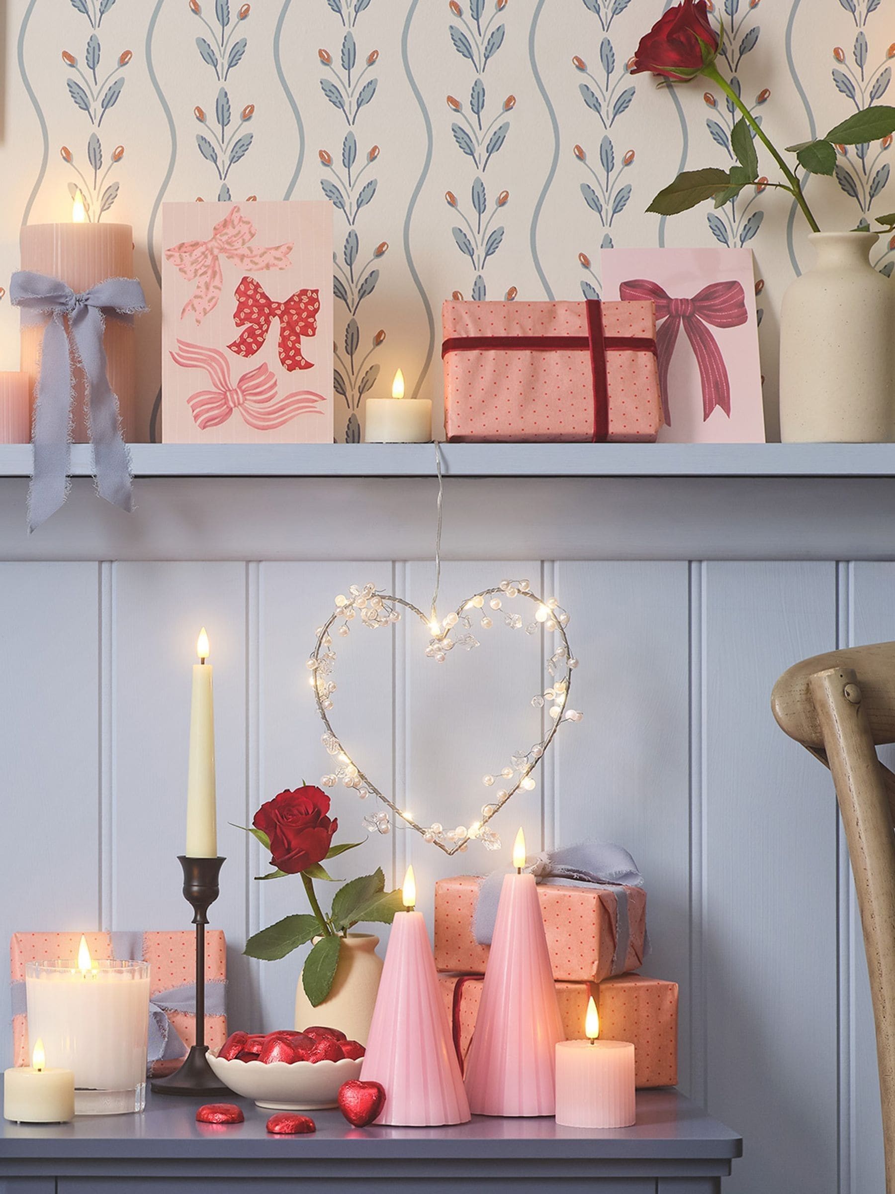 Lights4fun set of 2 ridged cone candles 13cm - British product