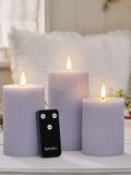 Lights4fun pillar candles set of 3 ribbed lavender, UK version