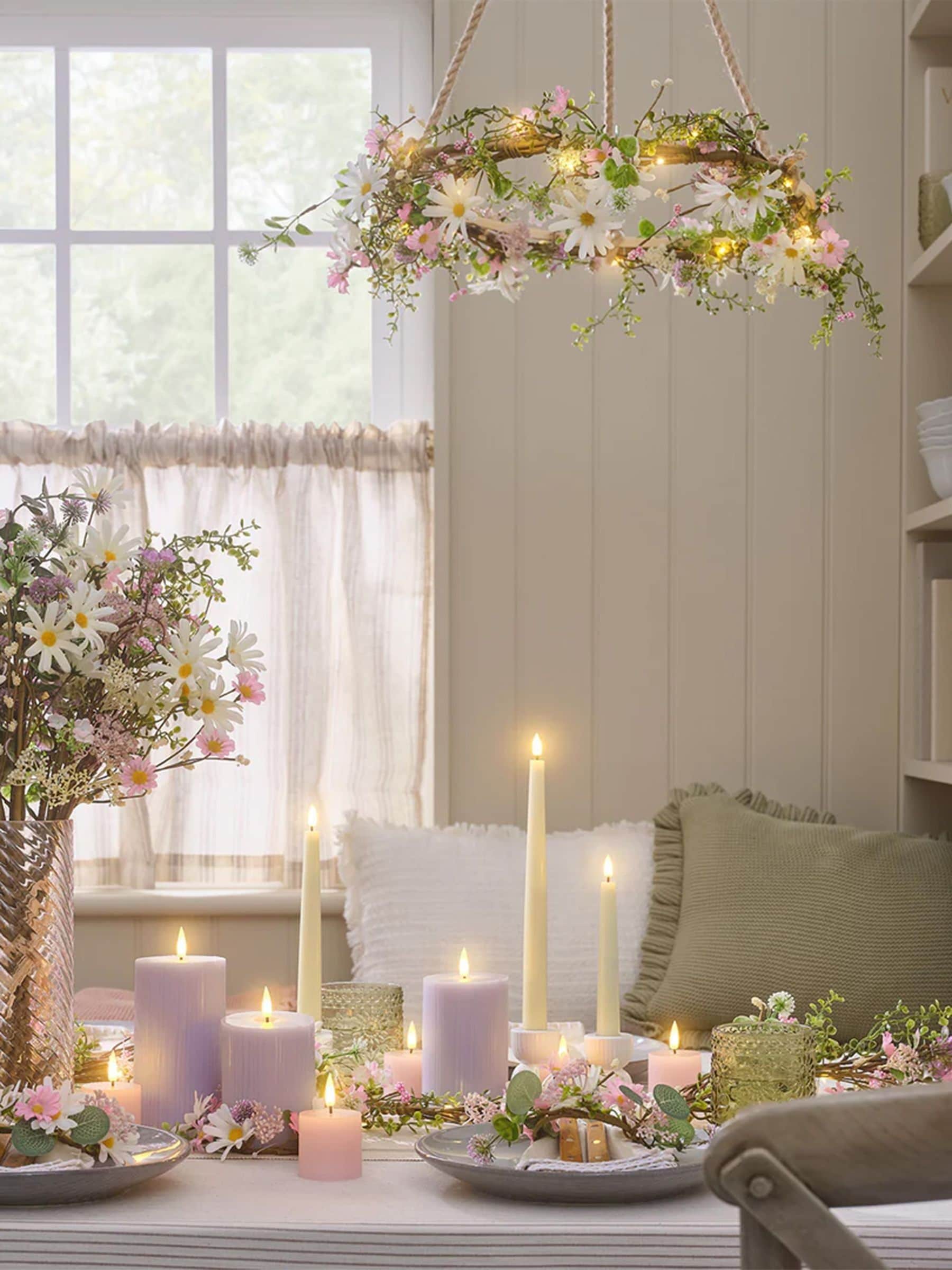 Lights4fun pillar candles set of 3 ribbed lavender, UK version