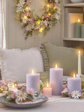 Lights4fun pillar candles set of 3 ribbed lavender, UK version