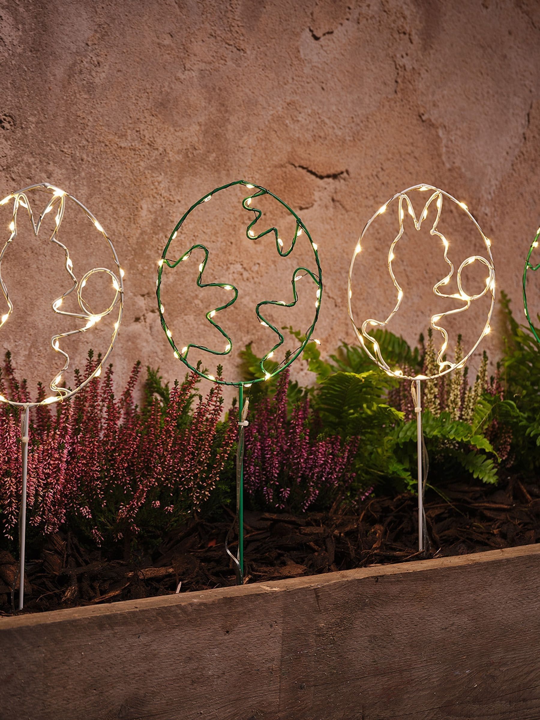 Lights4fun micro egg stake lights set of 4 15cm (British brand)