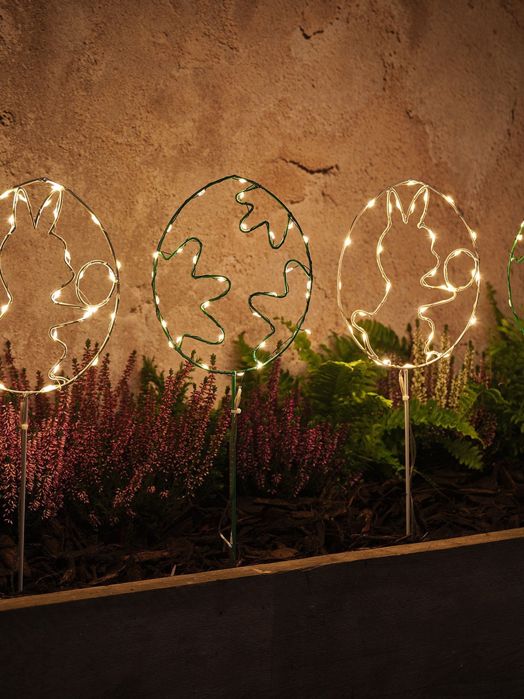 Lights4fun micro egg stake lights set of 4 15cm (British brand)