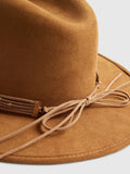 River Island brown fedora with beaded band, imported from the UK