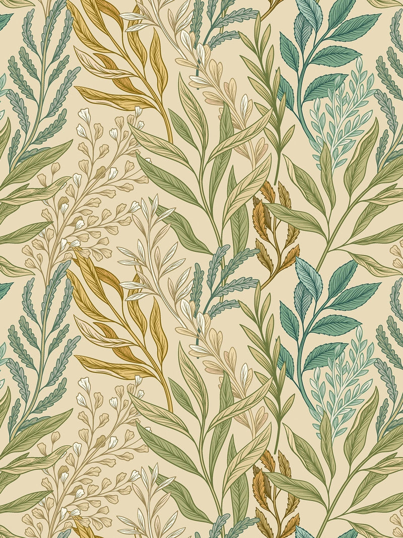 Hoopla Walls Verdant Leaves wallpaper sample A4, imported from the UK