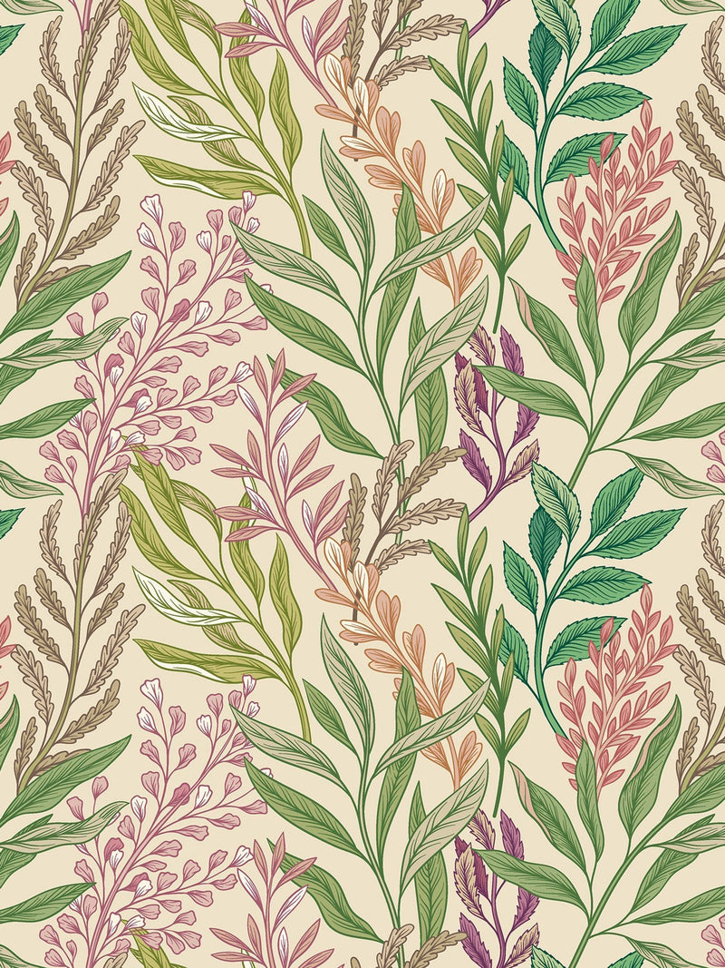 Hoopla Walls Noir Mix Verdant Leaves Wallpaper A4 Sample