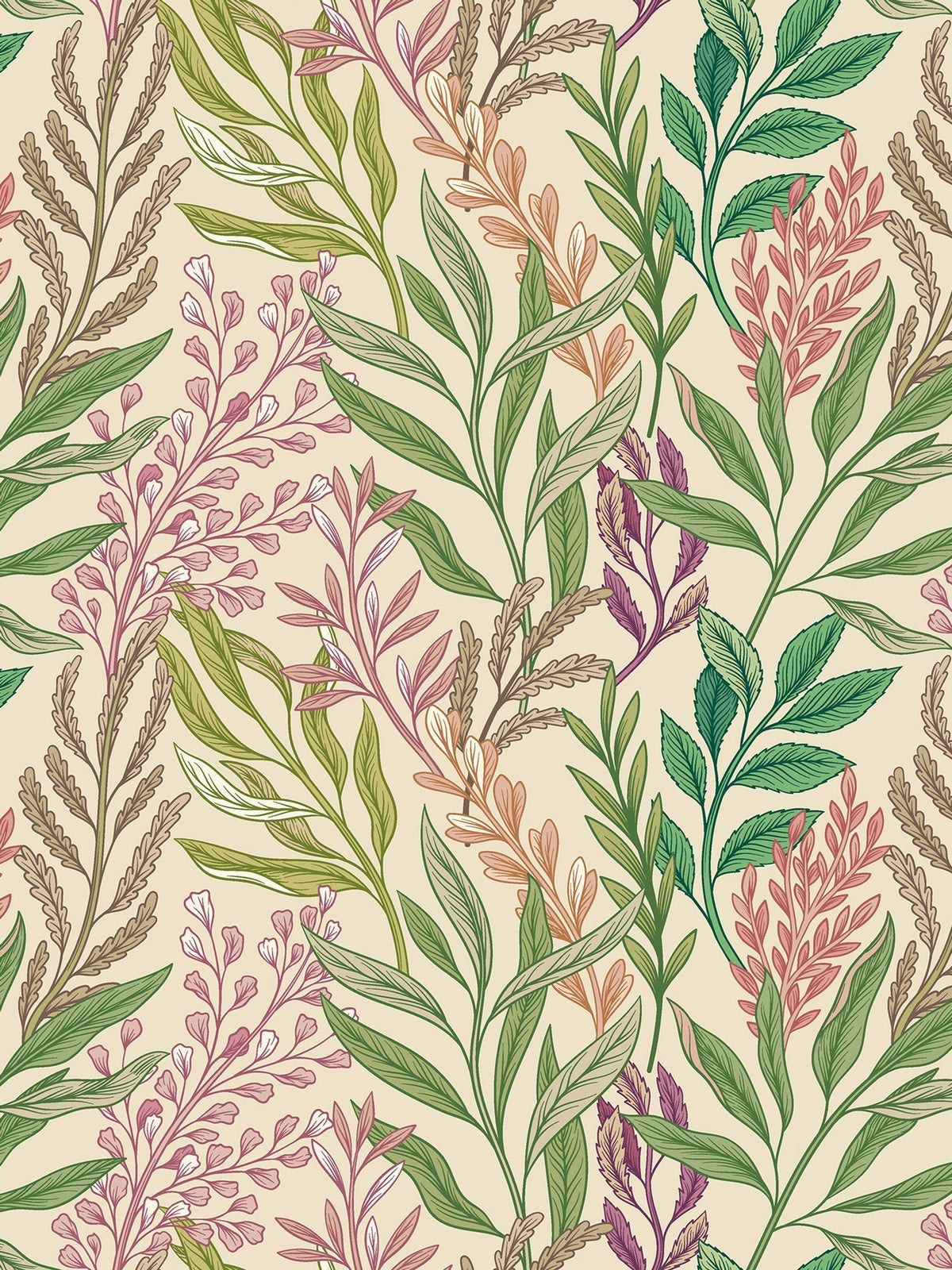 Hoopla Walls Noir Mix Verdant Leaves Wallpaper A4 Sample