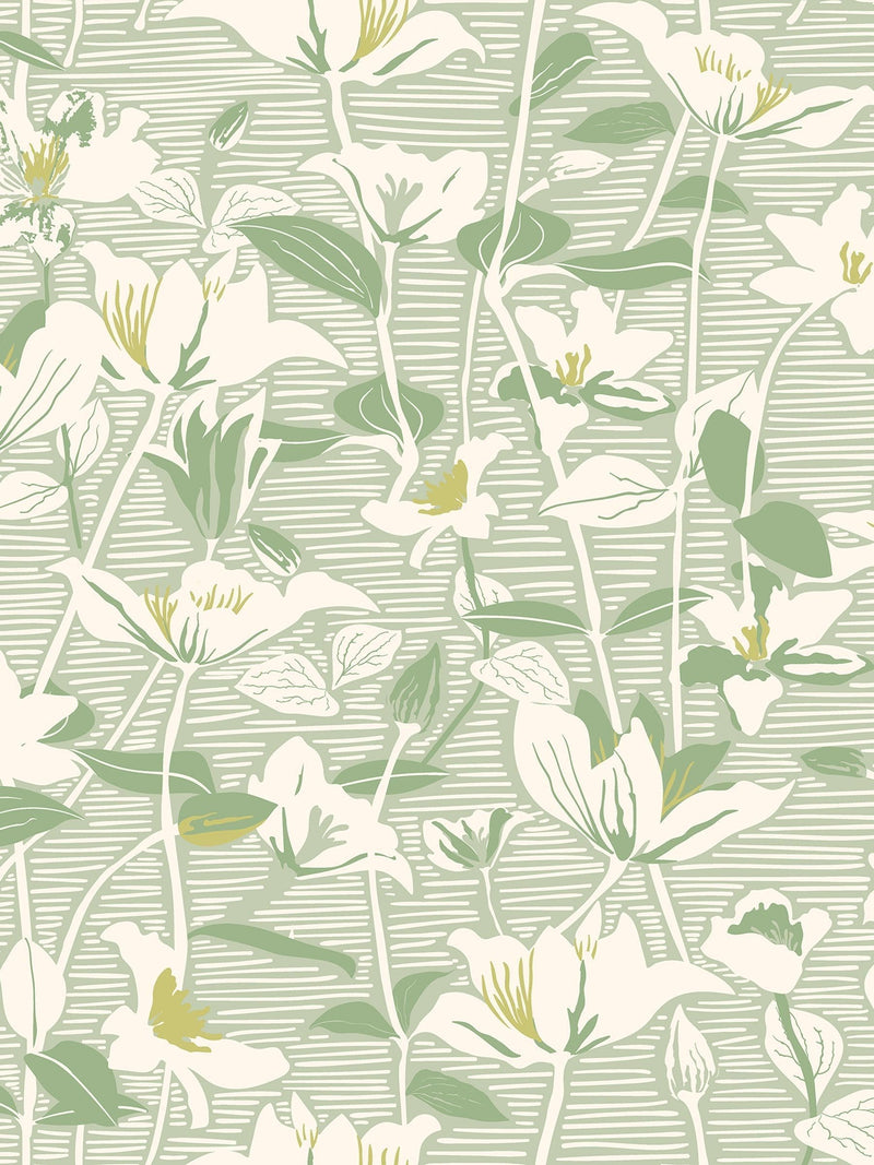 Hoopla Walls Willow Mix Lino Leaves Wallpaper A4 Sample