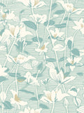 Hoopla Walls Duckegg Lino Leaves Wallpaper A4 Sample
