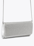 Carvela Silver Gemma clutch bag with crystal embellishment, imported from the UK