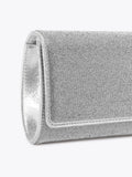 Carvela Silver Gemma clutch bag with crystal embellishment, imported from the UK