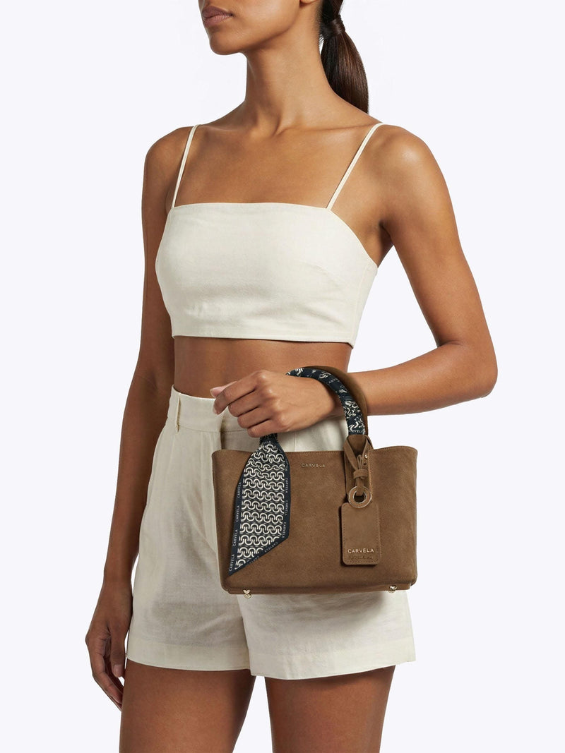 Carvela brown suede Nina Mini Tote Bag (British brand)