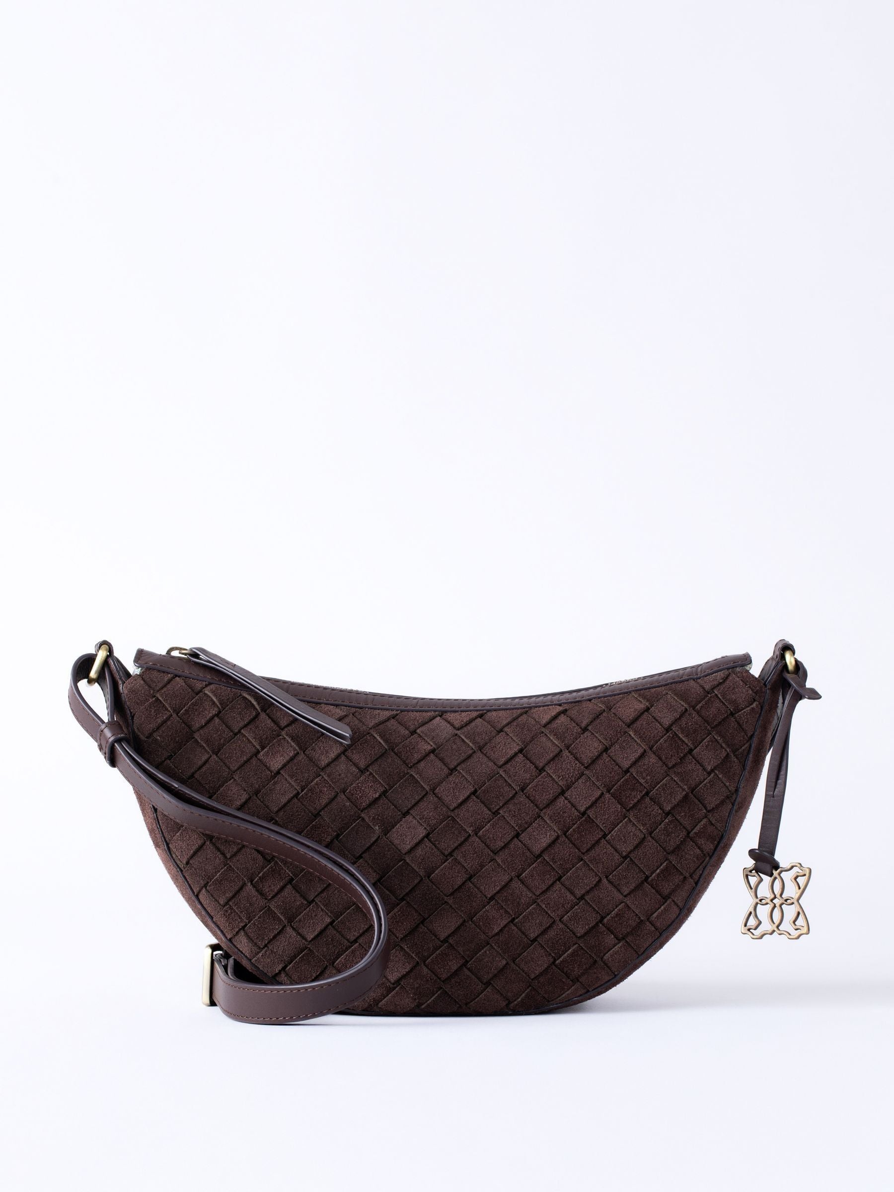 Lakeland Leather Brown Mirehouse Suede Sling Bag