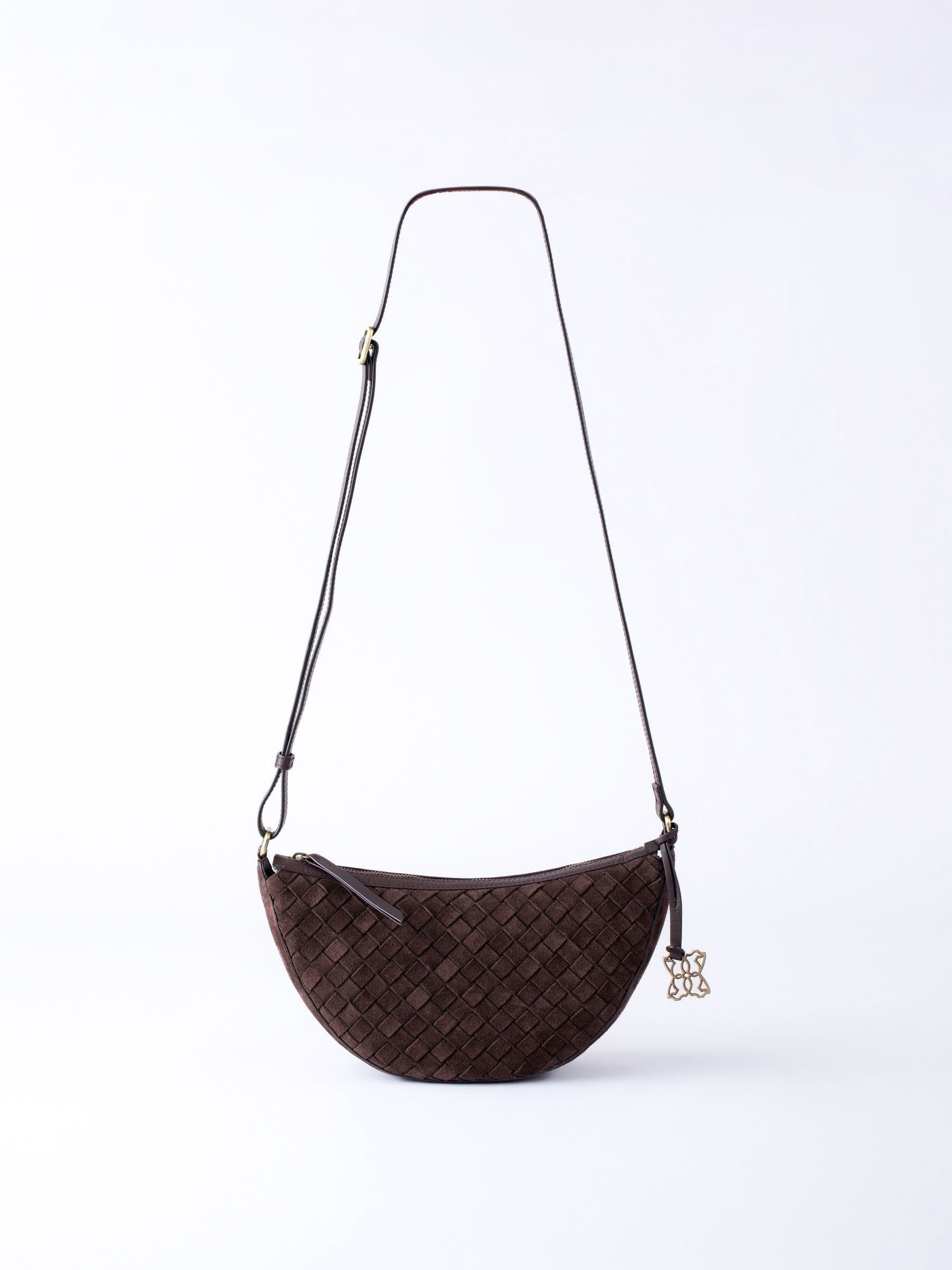 Lakeland Leather Brown Mirehouse Suede Sling Bag
