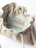 Lakeland Leather Santon suede cross-body bag nude - British product