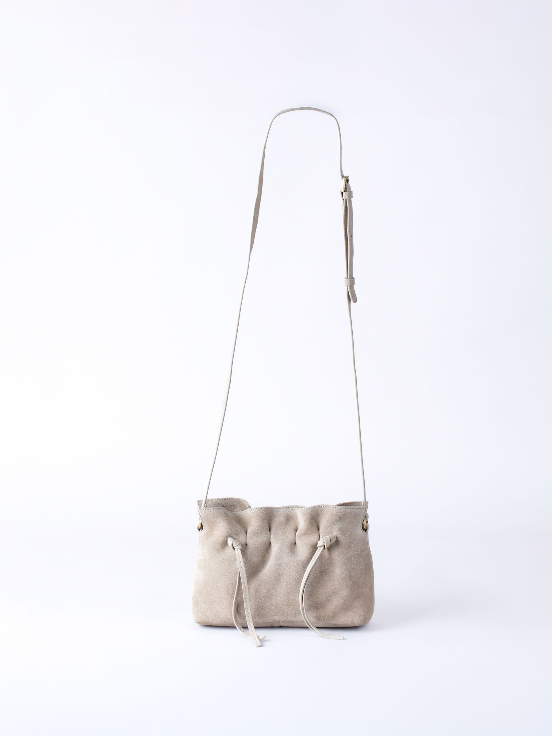 Lakeland Leather Santon suede cross-body bag nude - British product