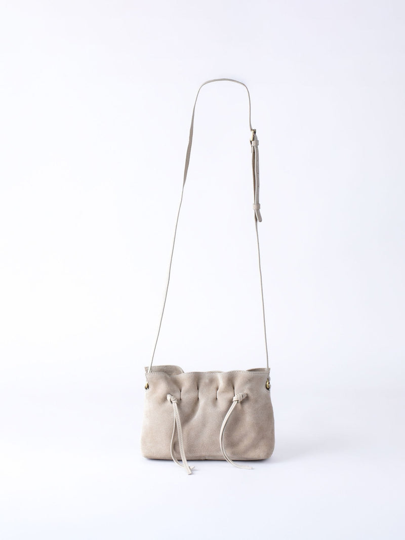 Lakeland Leather Santon suede cross-body bag nude - British product