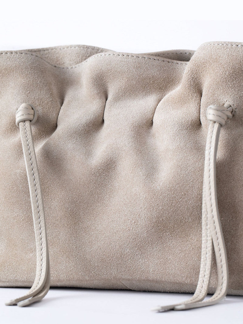 Lakeland Leather Santon suede cross-body bag nude - British product