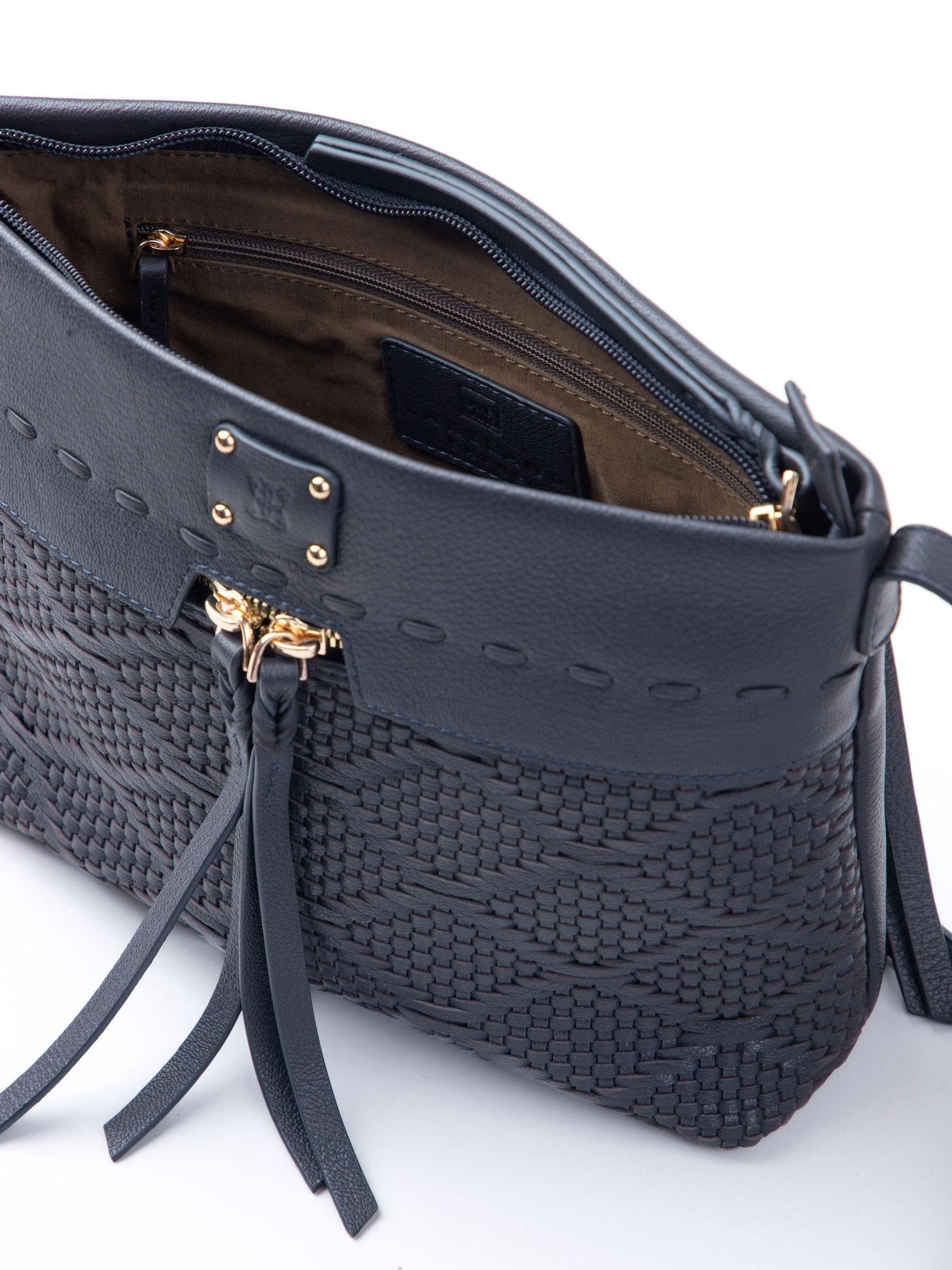 Lakeland Leather blue Wasdale cross body bag - British product