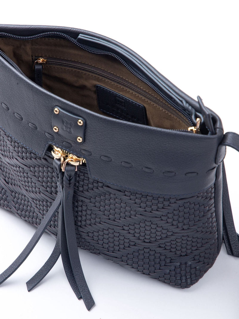 Lakeland Leather blue Wasdale cross body bag - British product