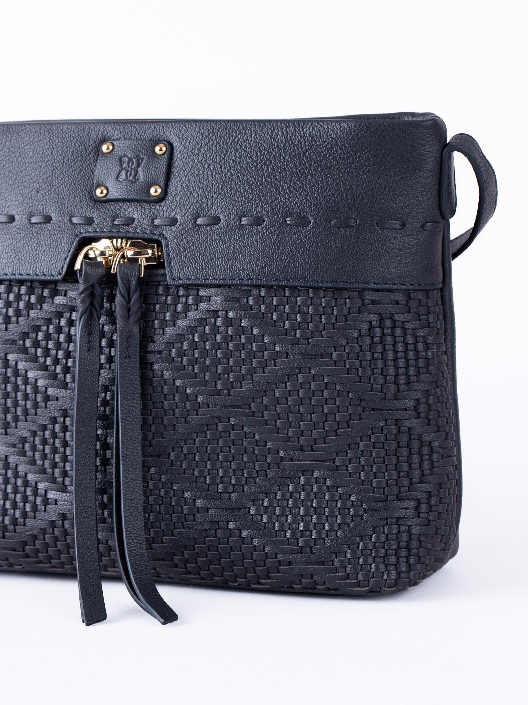 Lakeland Leather blue Wasdale cross body bag - British product