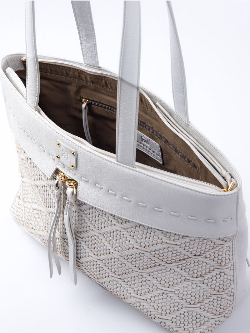 Lakeland Leather White Wasdale tote bag, UK version