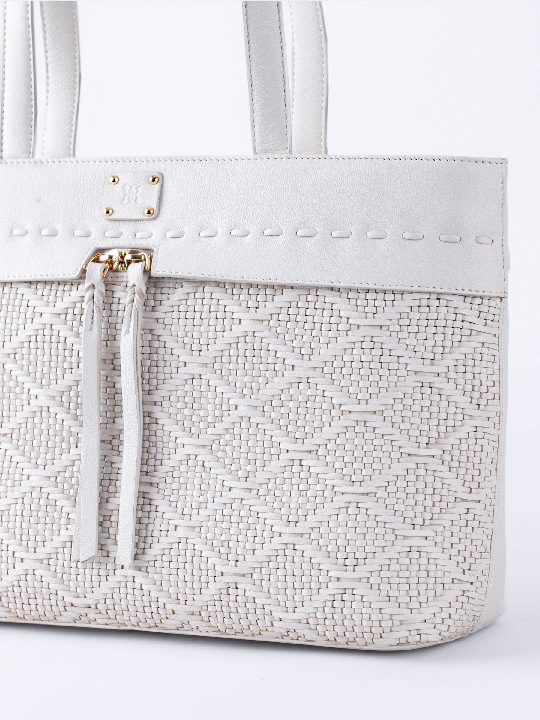 Lakeland Leather White Wasdale tote bag, UK version