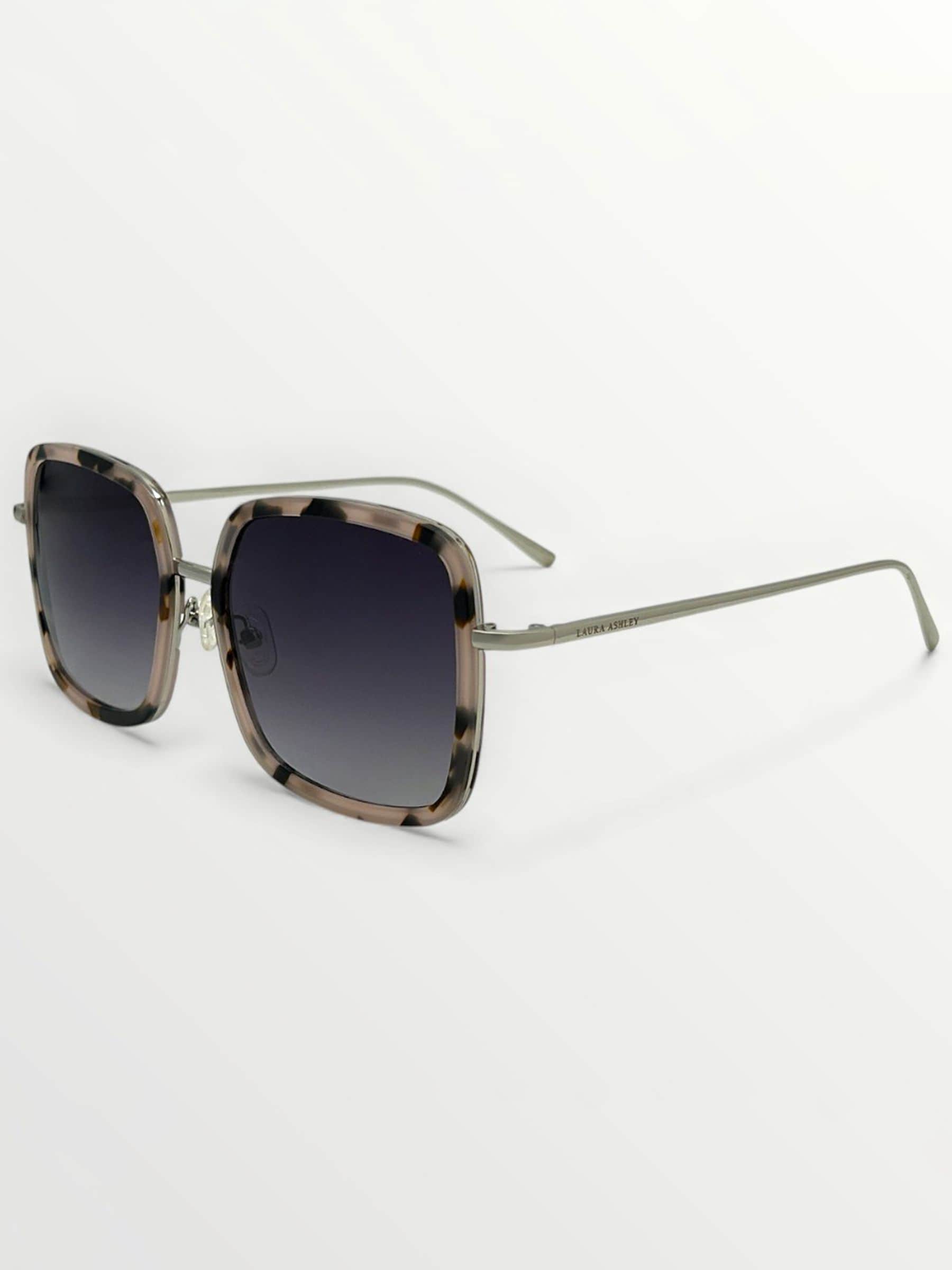 Laura Ashley brown square sunglasses with black gradient lenses (British brand)