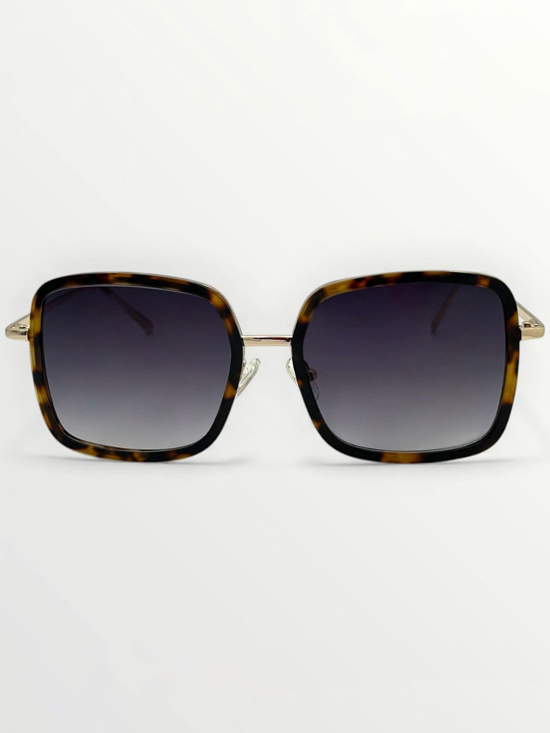 Laura Ashley brown square sunglasses with black gradient lenses (British brand)