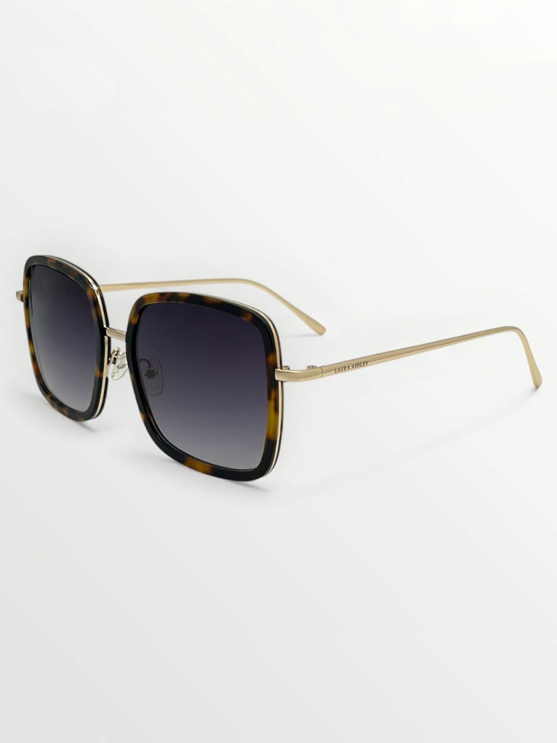 Laura Ashley brown square sunglasses with black gradient lenses (British brand)