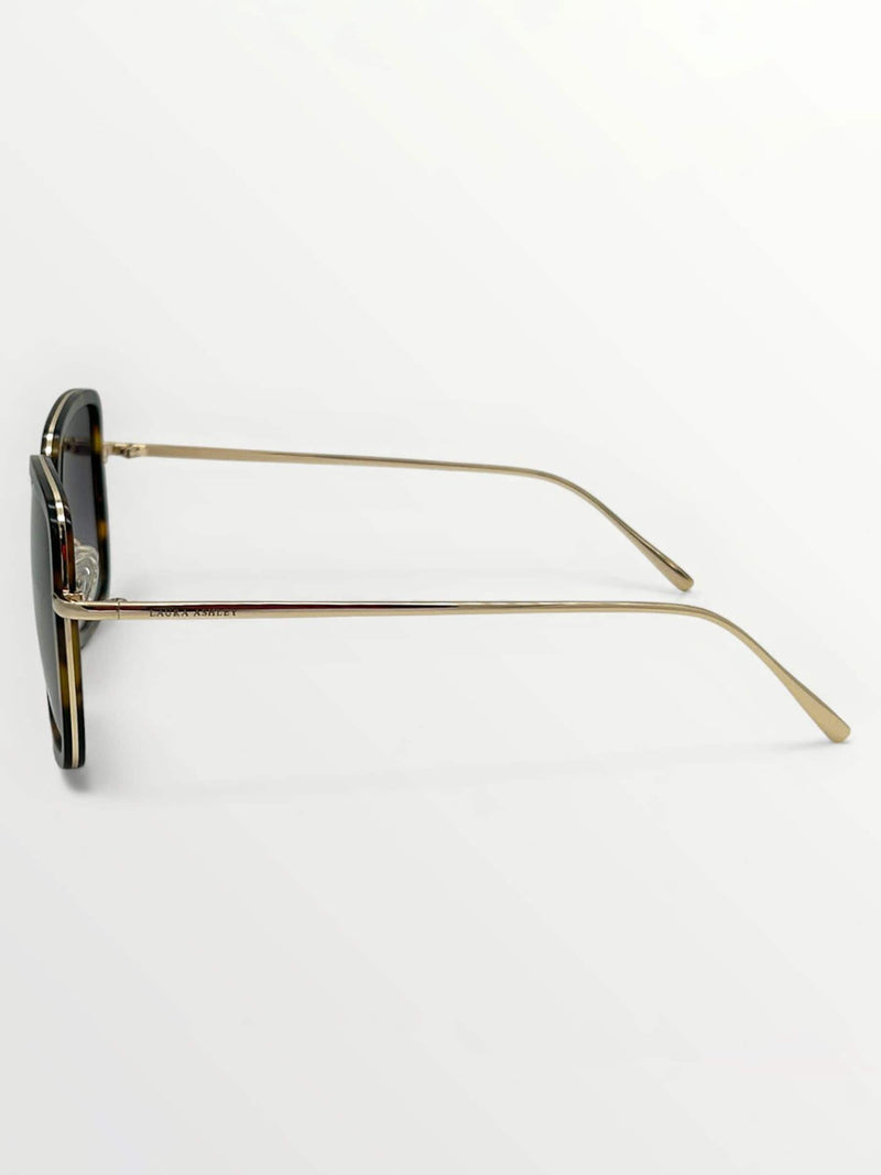 Laura Ashley brown square sunglasses with black gradient lenses (British brand)