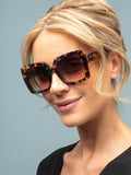Laura Ashley Brown Oversized Square Sunglasses