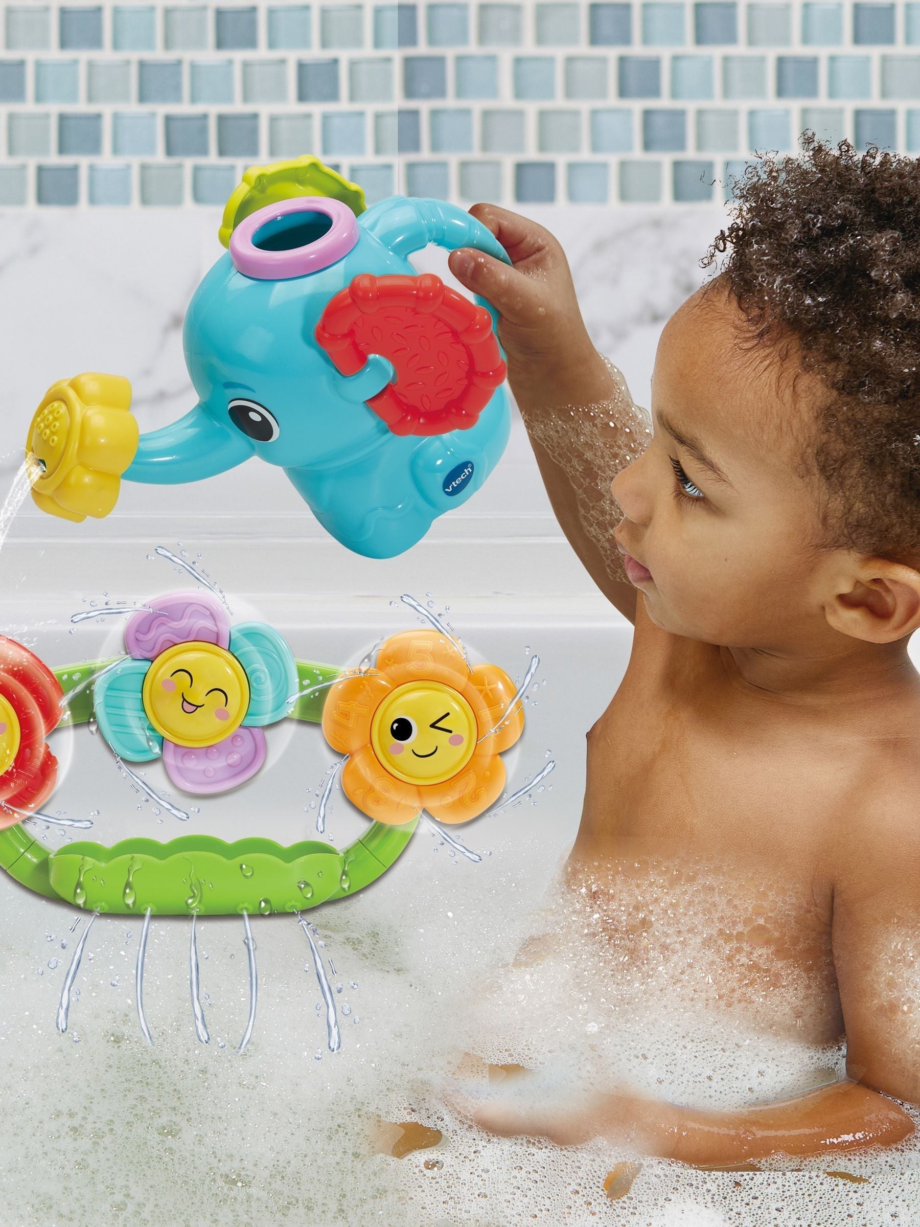 V-Tech Splash & Spin Bathtime Flowers toy, imported from the UK