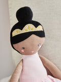 My 1st Years personalised ballerina doll with dark hair and pink skirt (British brand)