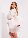 Seaspray Blue Lucy Stripe Oversized Beach Bag